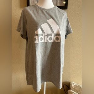 Adidas Tee Classic Logo Grey T Shirt Adult XL Unisex Nice Condition